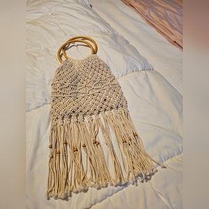 Vintage Crochet Fringe Bag